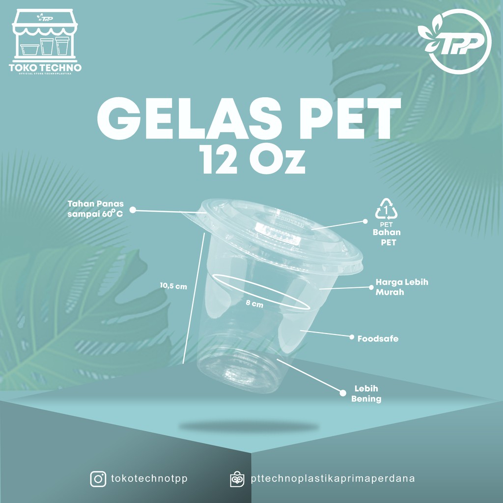 

Gelas Cup Pet 12Oz Technoplastika isi @50pcs