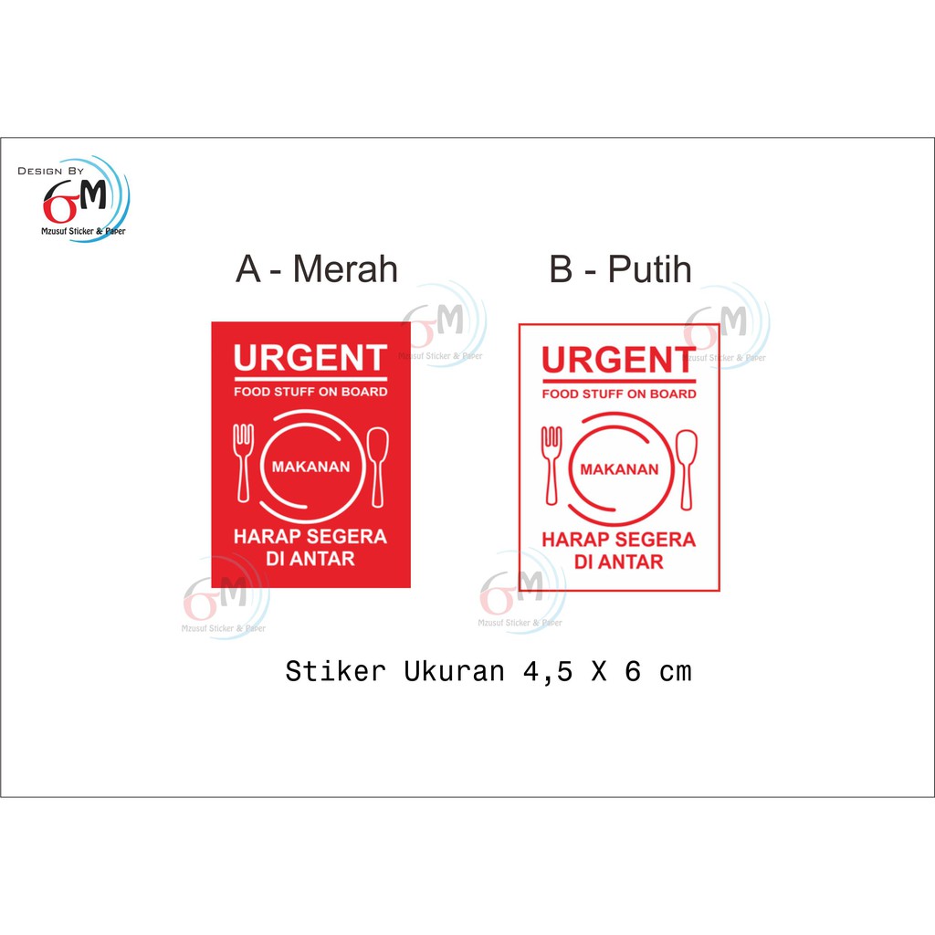 Stiker Food Delivery Makanan Urgent (1pack = 100 pcs)