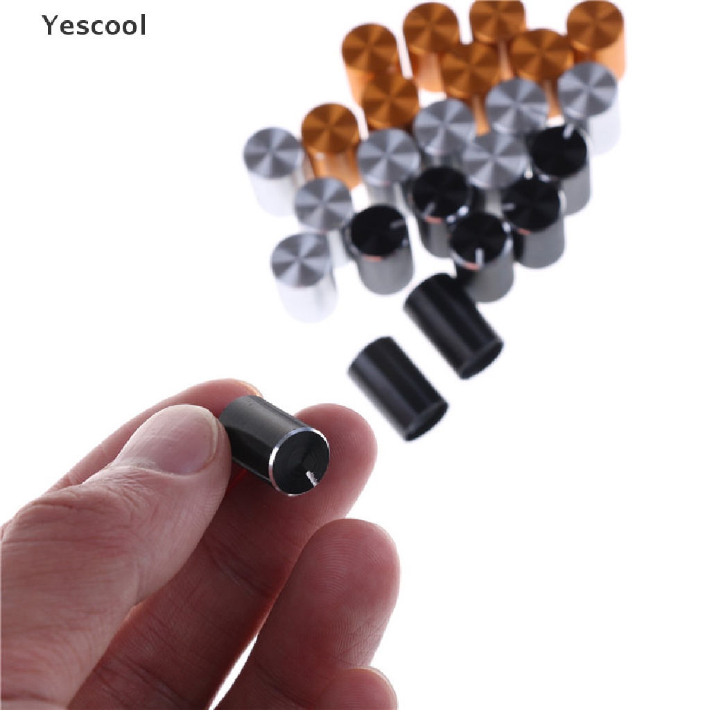 Yescool 8pcs Knob Kontrol Volume Potentiometer Bahan Aluminum Diameter 6mm 10x15mm