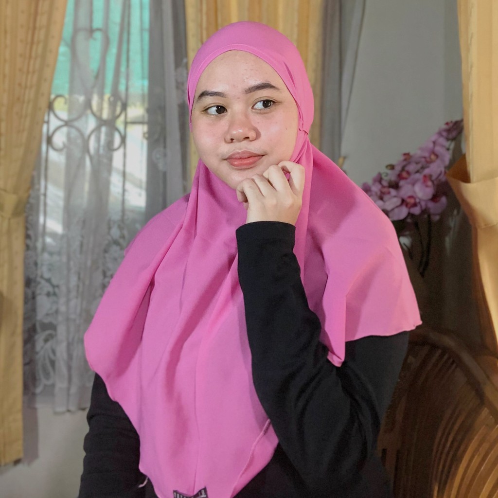 BERGO PENDEK KERUDUNG JILBAB KHIRMAR PINK MERAH MUDA