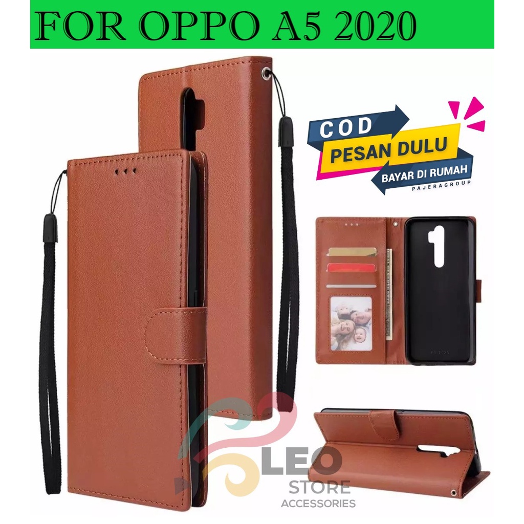 DOMPET HP UNTUK OPPO A5 2020 NEW LEATHER FLIP CASE OPPO A5 2020 NEW