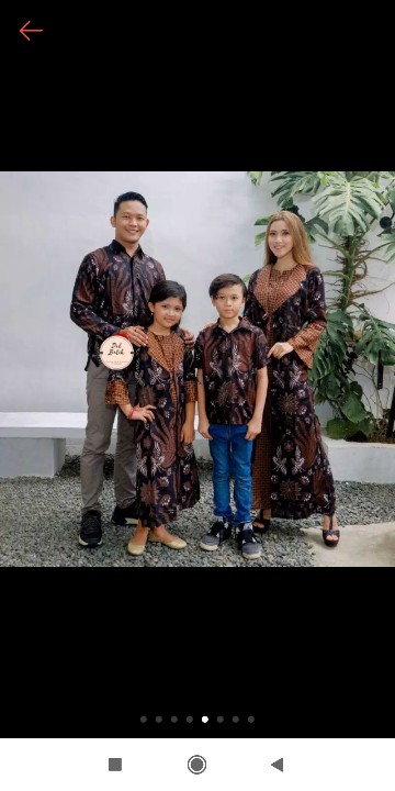 Batik Couple Keluarga • Batik Couple Keluarga Sania Ruffle Ori Ndoro Jowi Motif Dimensi Abu