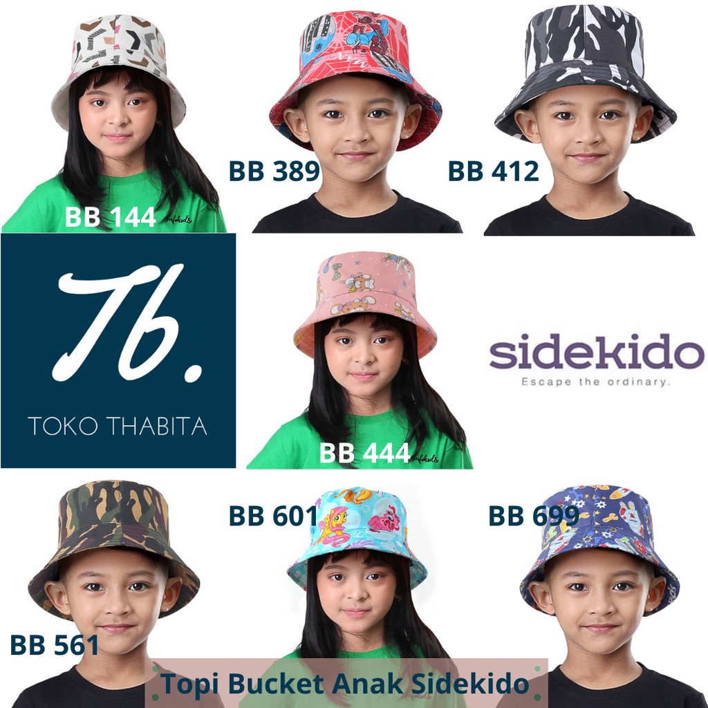 Topi Bucket Anak Laki Perempuan Lucu Cowok Cewek Motif Karakter Katun Kanvas