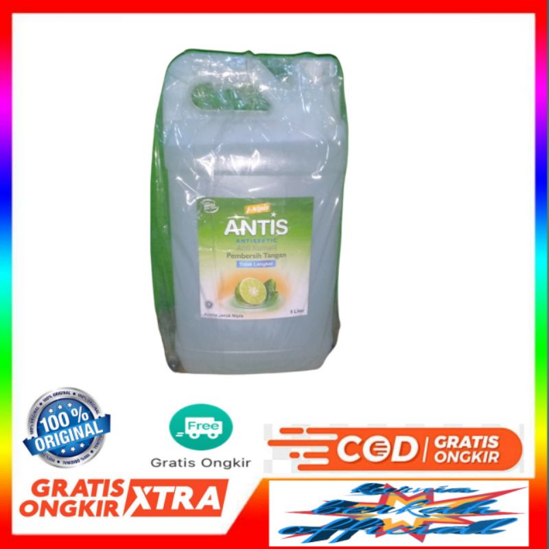 antis refill 5 liter cair varian jeruk nipis hand sanitizer