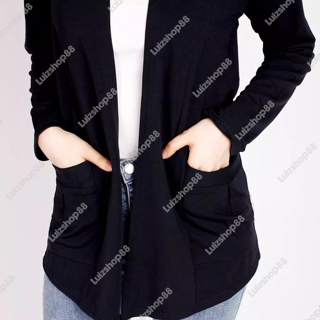 Atasan Wanita Outerwear Cardigan Kaos Spandek