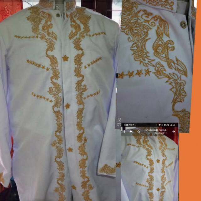 Jubah luaran habaib habib ustad ulama bordir depan belakang