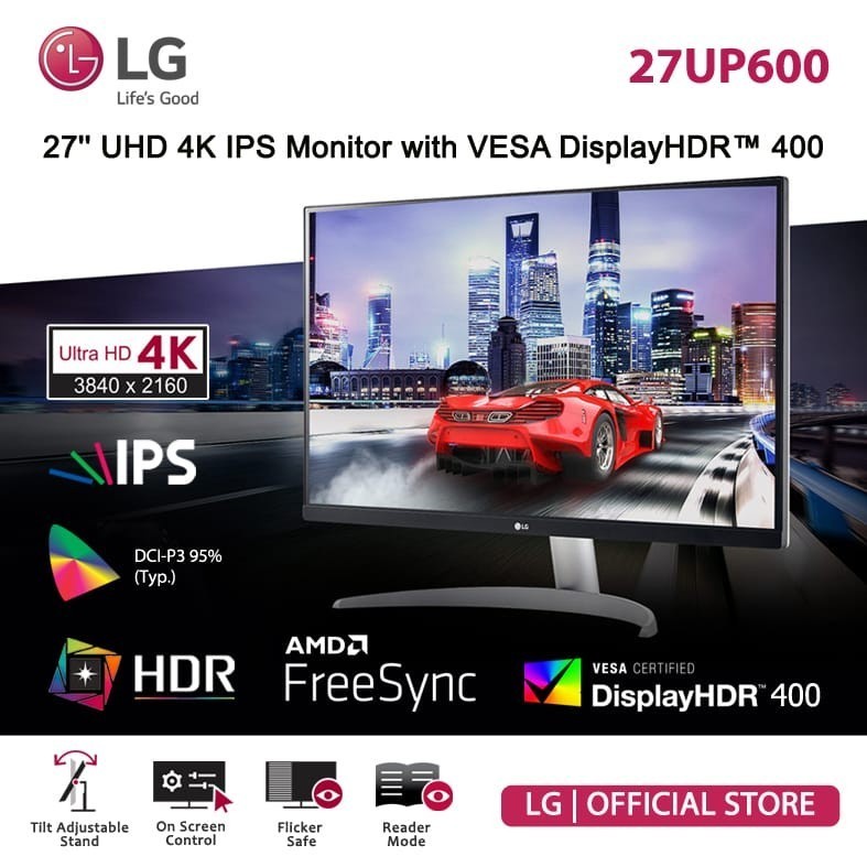 Monitor LG 27UP600 / 27UP600-W UHD 4K IPS HDR400