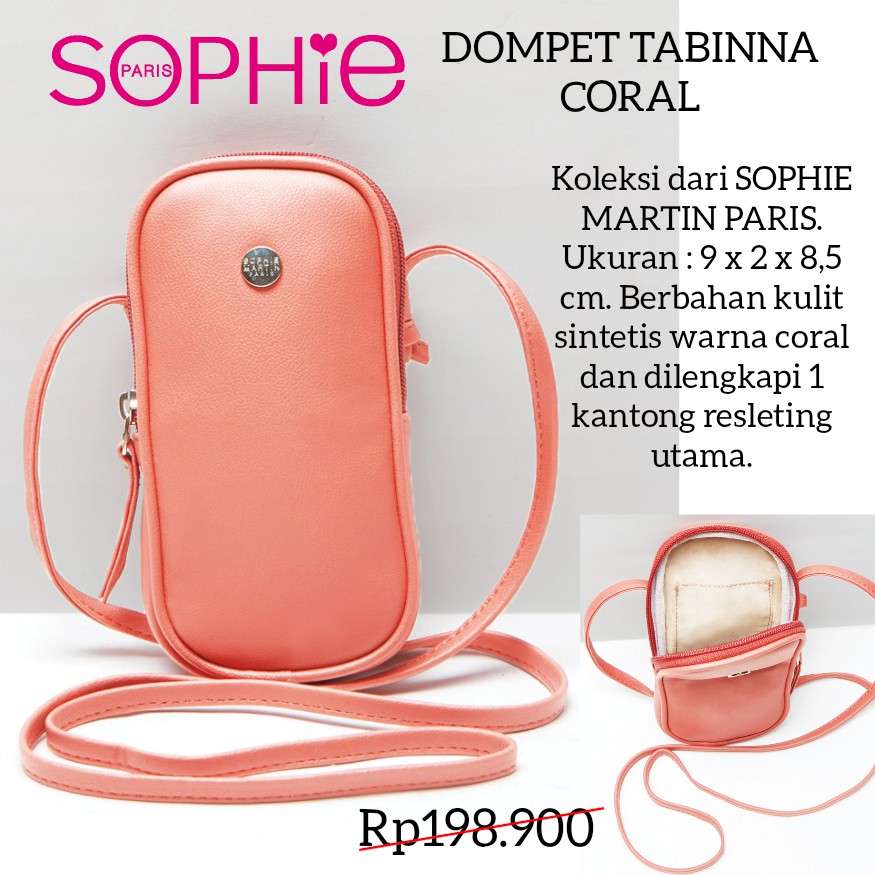 DOMPET TABINNA CORAL SOPHIE MARTIN PARIS TAS DOMPET WANITA DOMPET HP HANDPHONE BAG WALLET