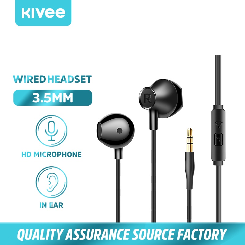 Kivee Earphone Headset gaming In ear 3.5mm Hi-Fi Audio HD samsung Compatible for Android-🔥KV-MT86-black