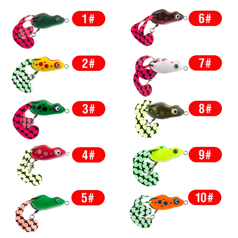 Umpan Pancing Soft Bait Bentuk Katak Ukuran 4cm / 8g 10 Warna Dengan Dua Mata Kail