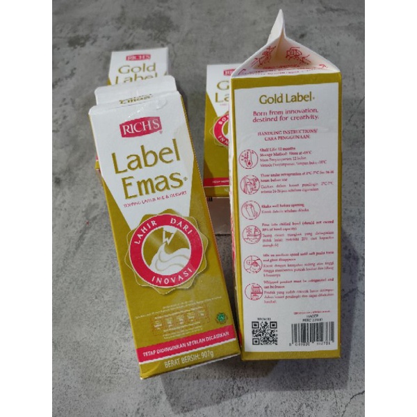 Richs Gold Label Non Dairy Whipping Cream 907 Gram // Rich // Rich's whipping Cream // Rich's Gold L