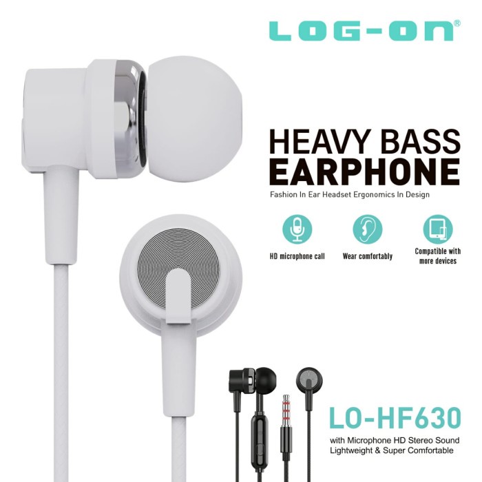 EARPHONE - HANDSFREE LOG ON HF 780 781 778 775 620 630 650 660 - SQUID EXTRA DEEP BASS HEADSET STEREO FIDELITY SOFT JACK AUDIO