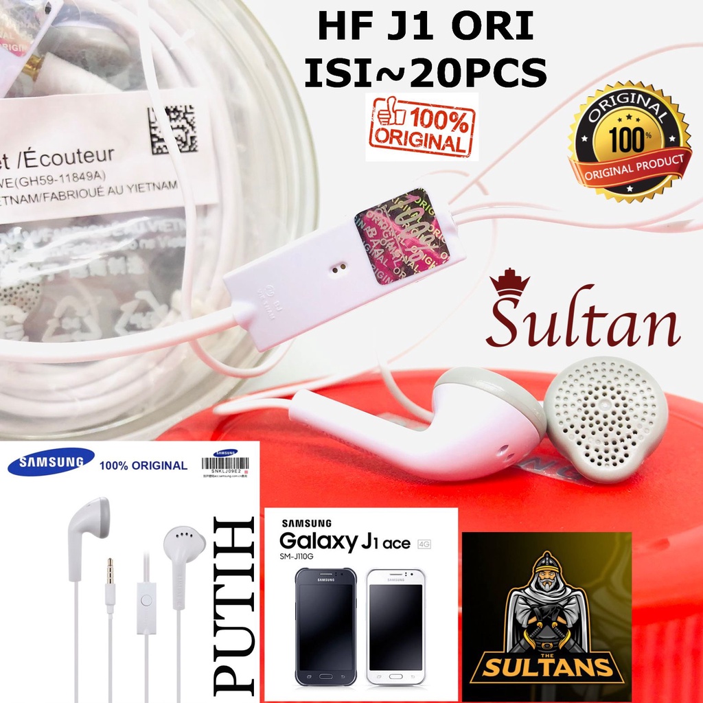 20pcs 1toples EARPHONE SAMSUNG ORIGINAL 100% VIETNAM SAMSUNG GALAXY J1ACE HEADSET HF J110 J1 ACE ORI