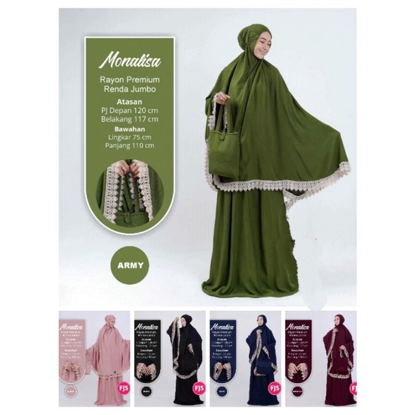 MUKENA MONALISA/ MUKENA CANTIK/ MUKENA MURAH