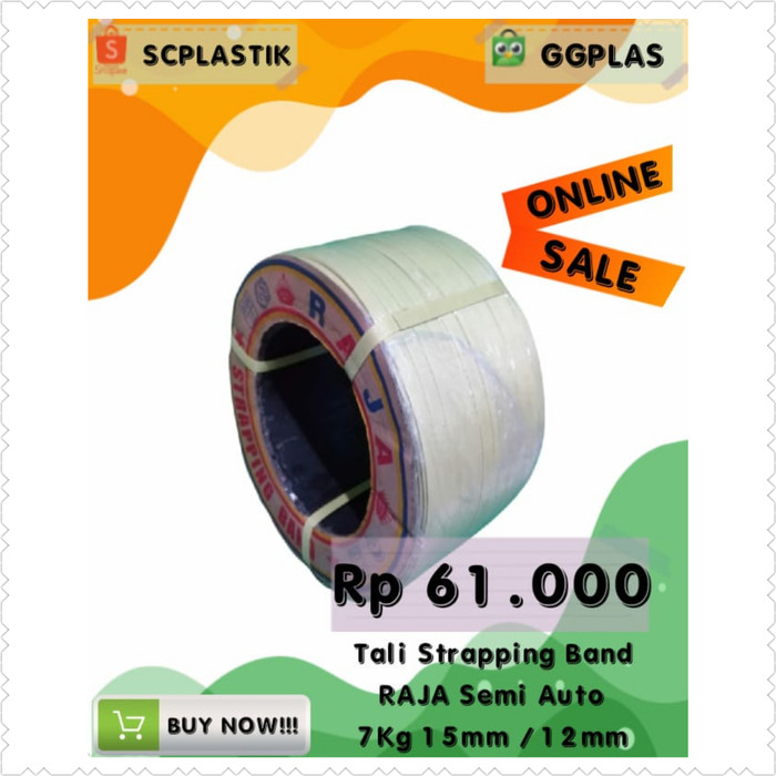 

s50d10x Tali Strapping Band Semi Auto Merk Raja 15Mm X 7Kg Kuning - Kuning D501Cnf