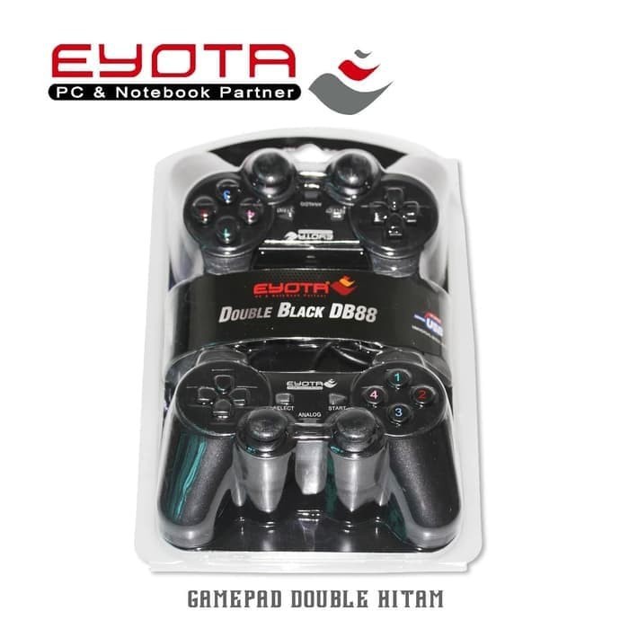 gamepad double getar hitam  joystick eyota double