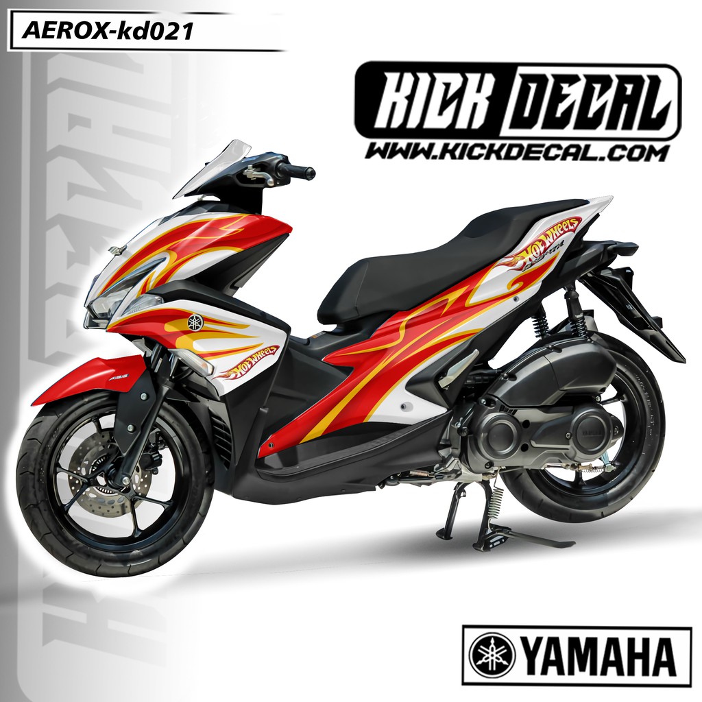 Decal Sticker Aerox Merah Kuning List - KD021