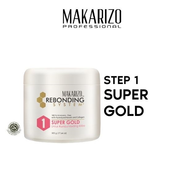 ★ BB ★ Makarizo Professional Rebonding System Straightening Cream Super Gold Pot 500 mL - 1000 mL | Pelurus Rambut