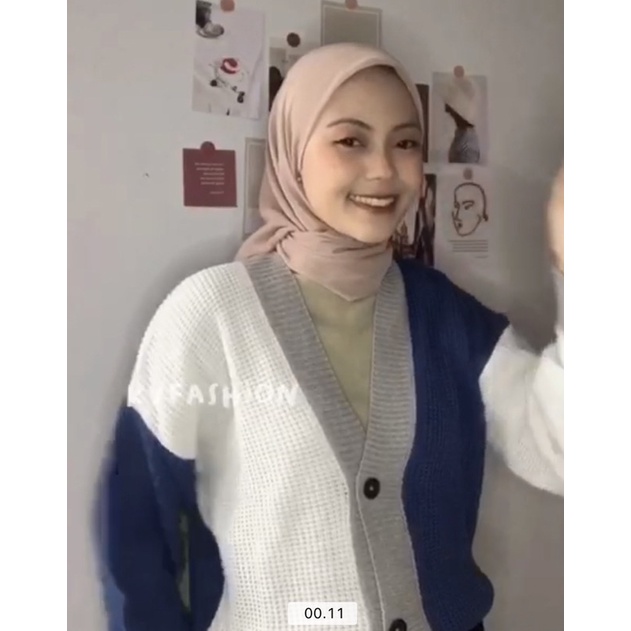 Sweater Baju Rajut Combine Midi Cardi / Atasan Wanita / Rajut premium