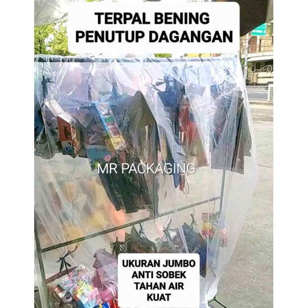 Terpal Penutup Dagangan | Kudung Atap Jualan | Payung JumboPlastik Meteran Bening | Plastik Roll per