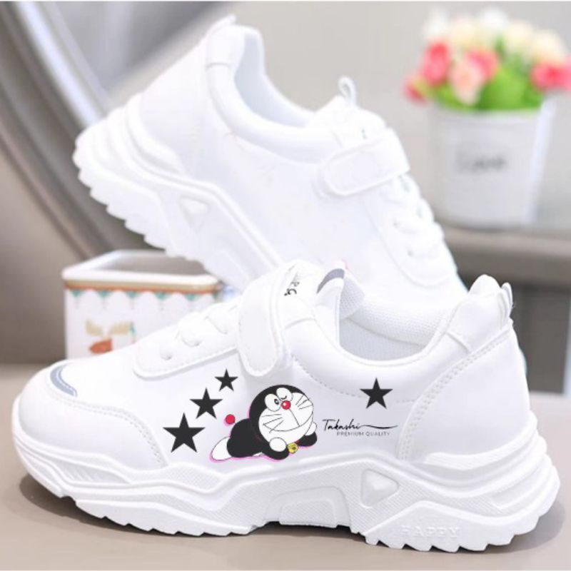 TmO - 8.8 Sale Sepatu wanita fashion sneakers JintuDoremon/sepatu sneakers tali dan repet trendy termurah bisa cod kekinian/sepatu wanita jalan santai trendy/sepatu wanita sneakers santai jalan trendy