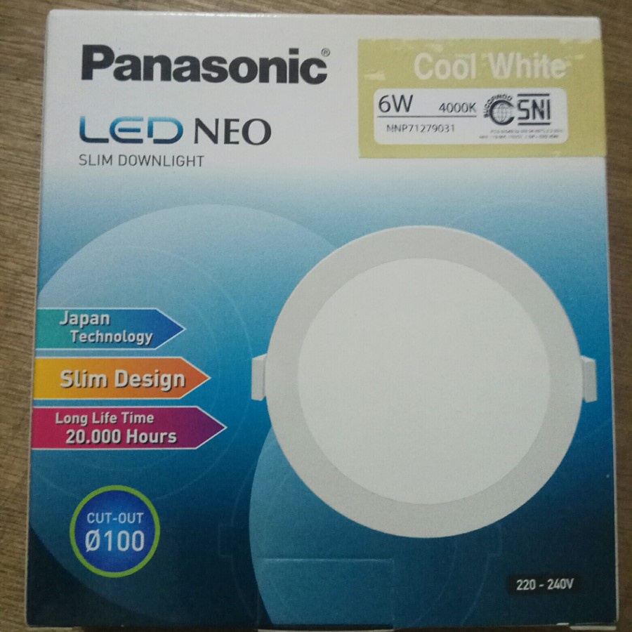 Downlight led neo slim 6w, 9w bulat, inbow 3000k / 4000k / 6500K panasonic