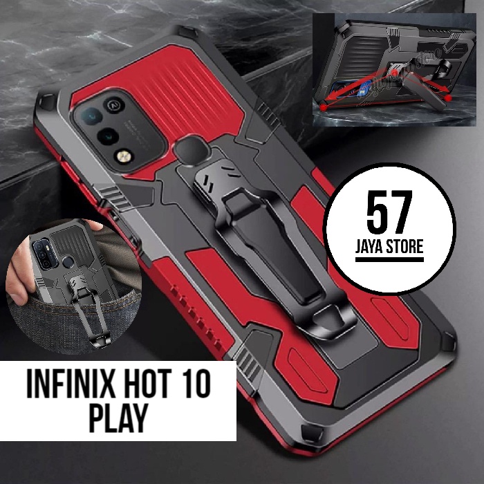 case robot infinix hot 11 play / hot 10 play hard case klip silicon standing case armor
