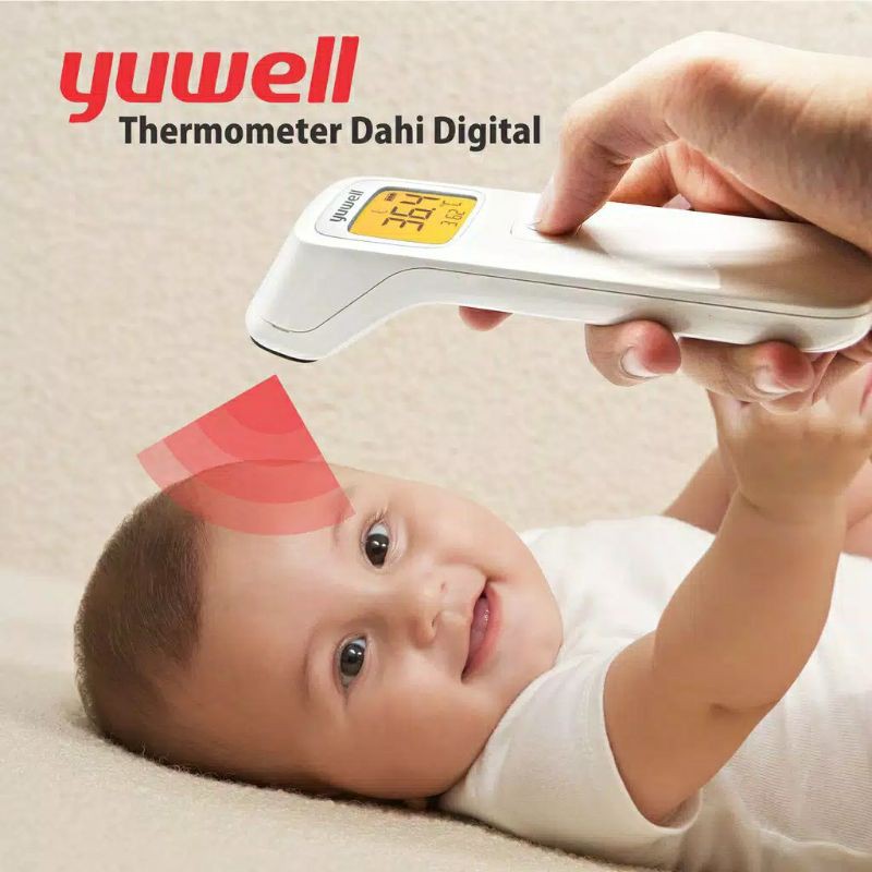 DIGITAL FOREHEAD THERMOMETER AUTOMATIC INFRARED SENSOR THERMOGUN BRAND YUWELL CONTACTLESS TECHNOLOGY