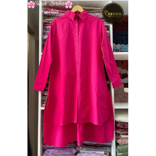 BISA COD TUNIK ZERIKA/ KEMEJA WANITA PREMIUM/ KATUN POPLIN/ TUNIK FUSCHIA/ TUNIK CANTIK PREMIUM/CASU