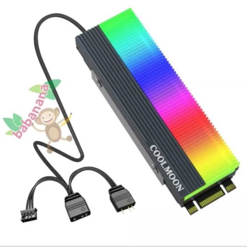 Coolmoon CM-M2A rgb heatsink m.2 nvme sata argb 3 pin rgb 2280 ngff