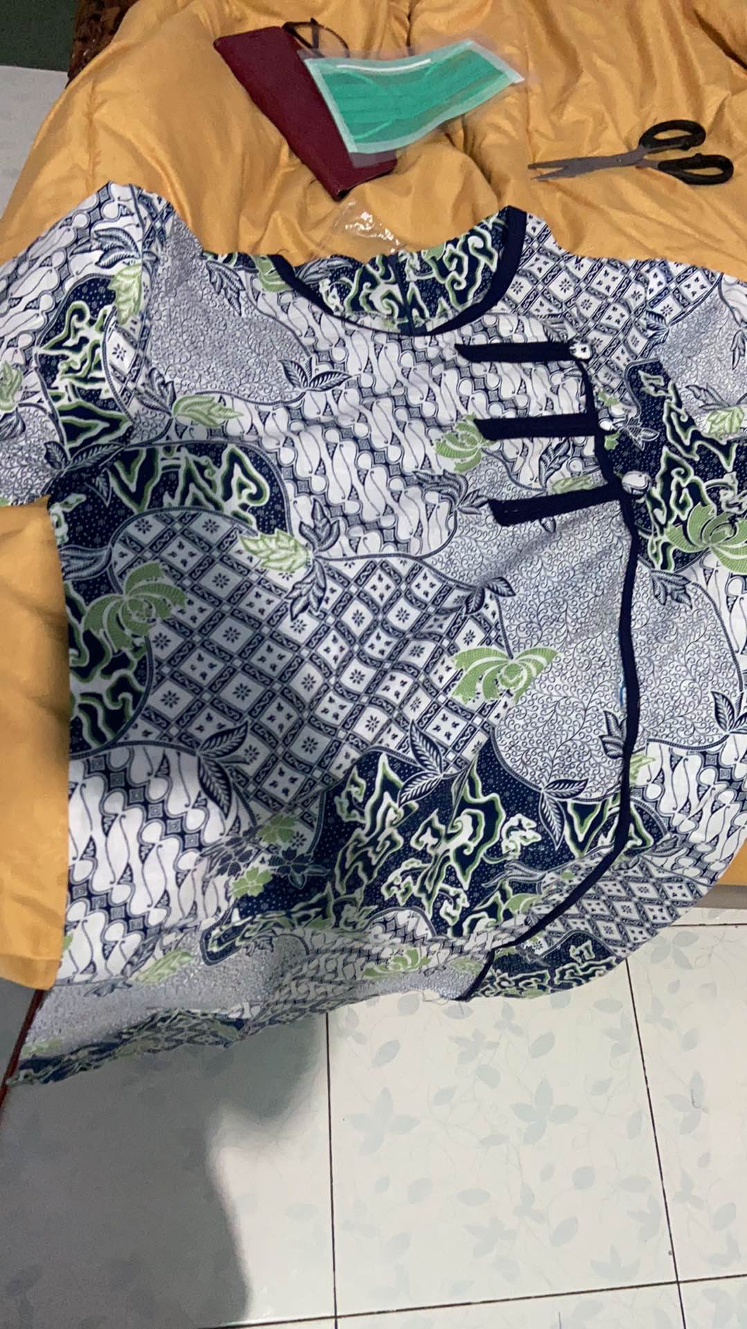 Pakaian Wanita Atasan Lainnya Atasan Tunik Batik Baju Batik Tunik Putih Bahan Katun Jumbo Pekalongan