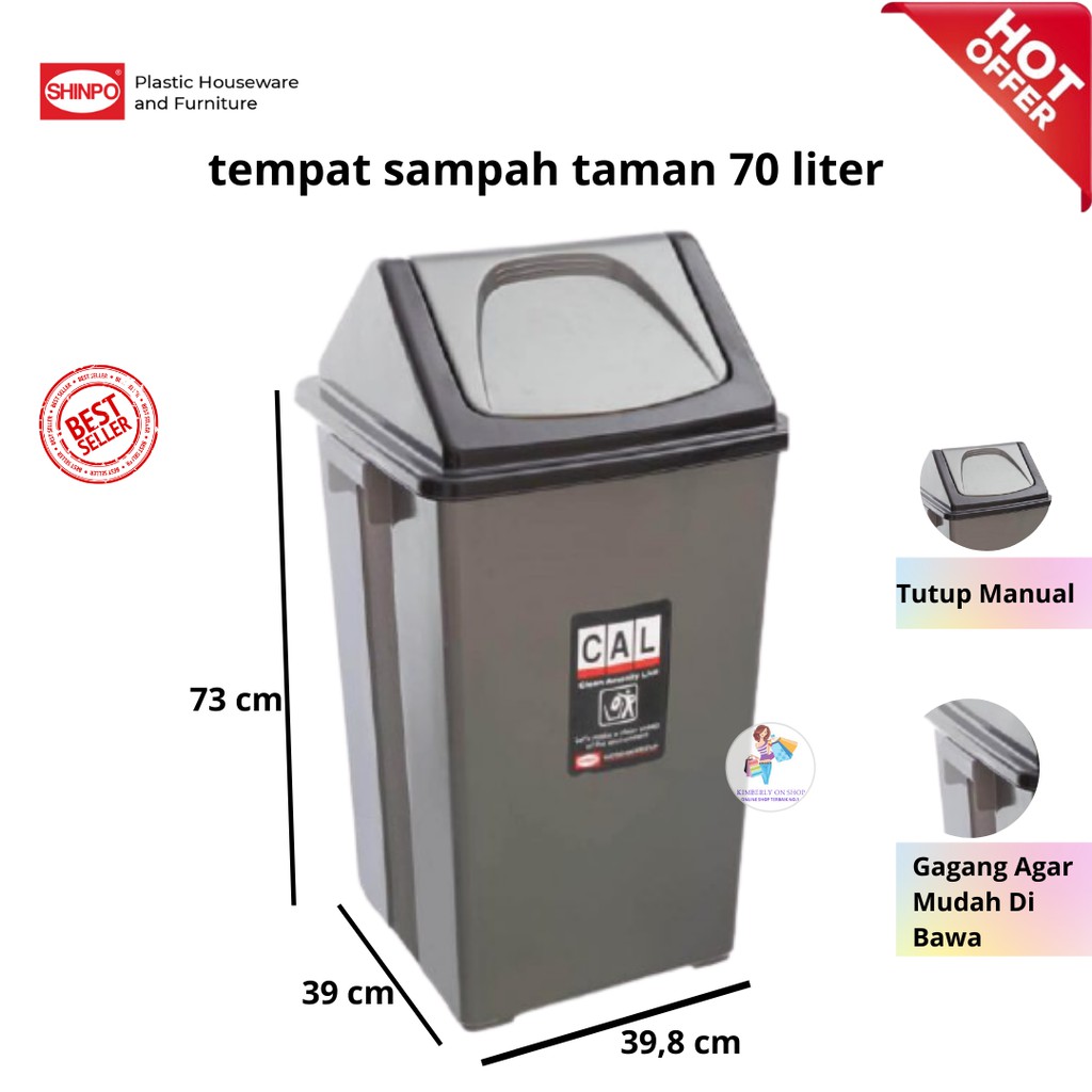 Shinpo tempat sampah taman 70 liter