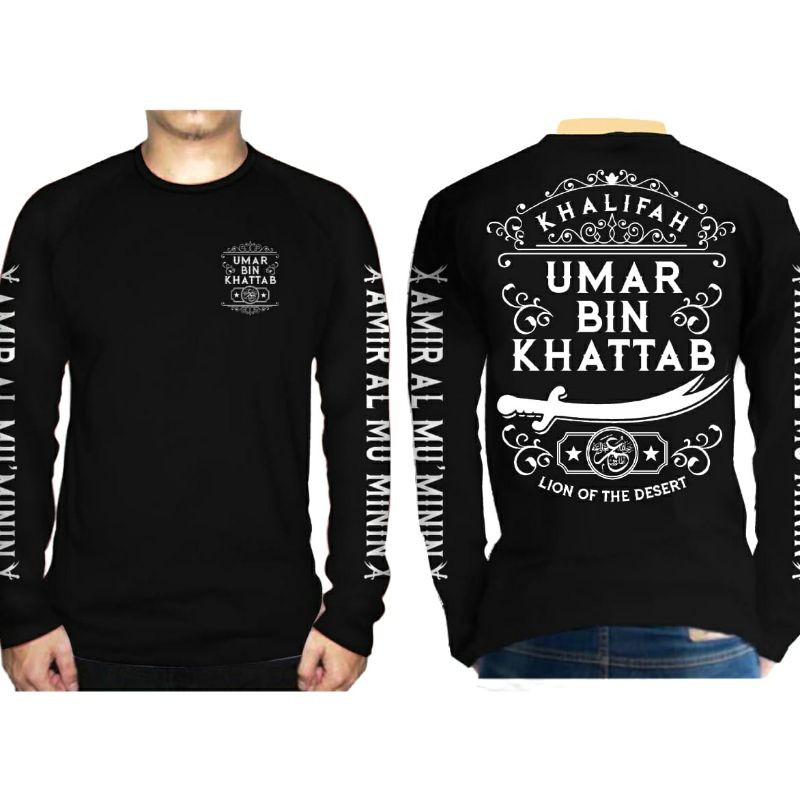 Kaos Umar Bin Khattab kaos islami islam muslim Tangan Pendek dan Tangan Panjang Dakwah-PA01