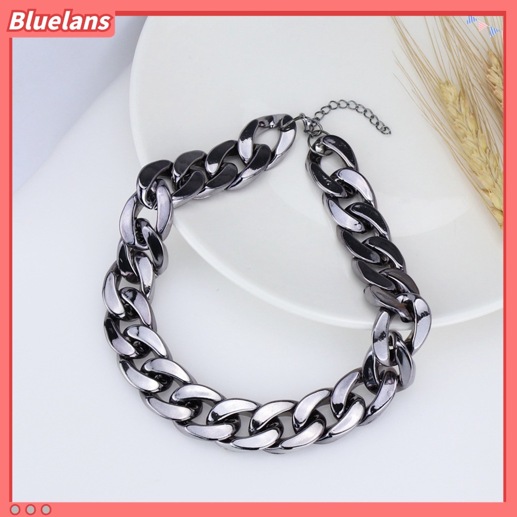 Bluelans Kalung Rantai Choker Bahan Alloy Tebal Dapat Disesuaikan Gaya Hip Hop Untuk Wanita