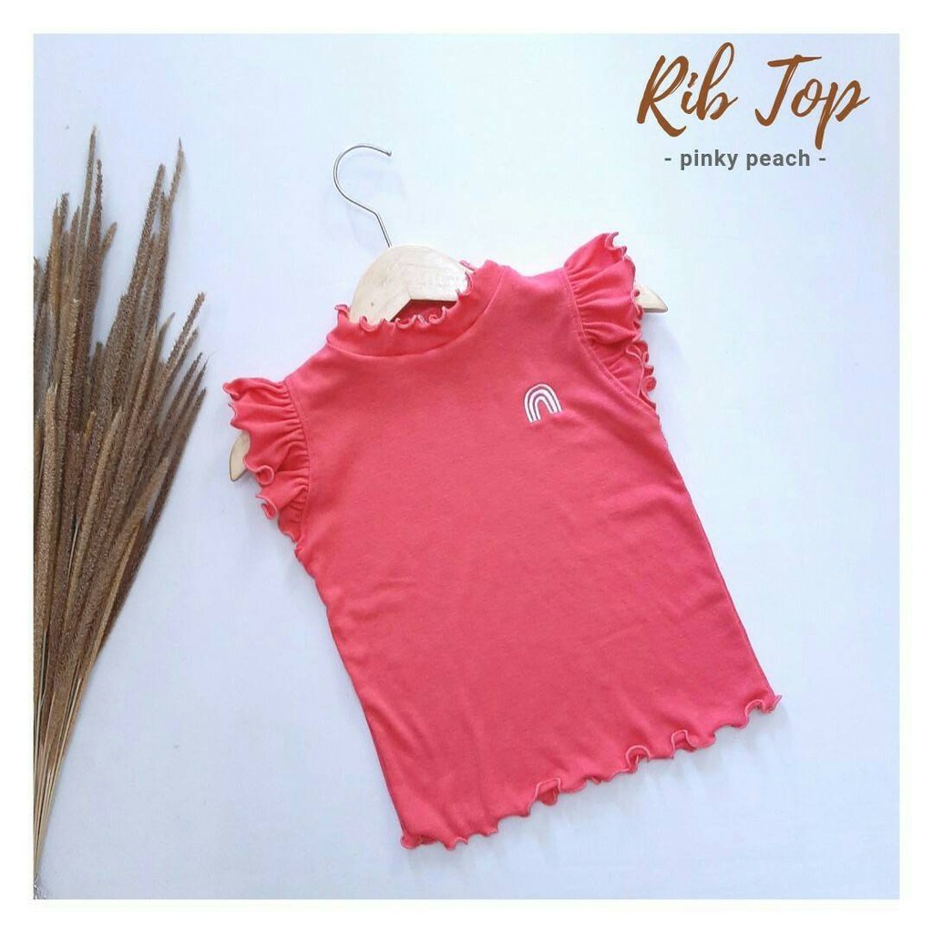 Kaos Anak Perempuan Bahan Rib Lembut Usia 1-5 Tahun
