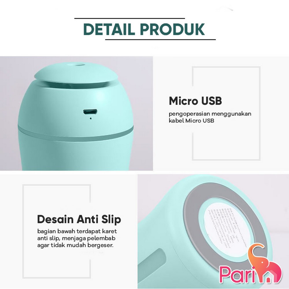 Pelembab Udara Mini / Mini Humidifier USB MICRO dengan Lampu LED Warna Bermerek YK DESIGN YK-512