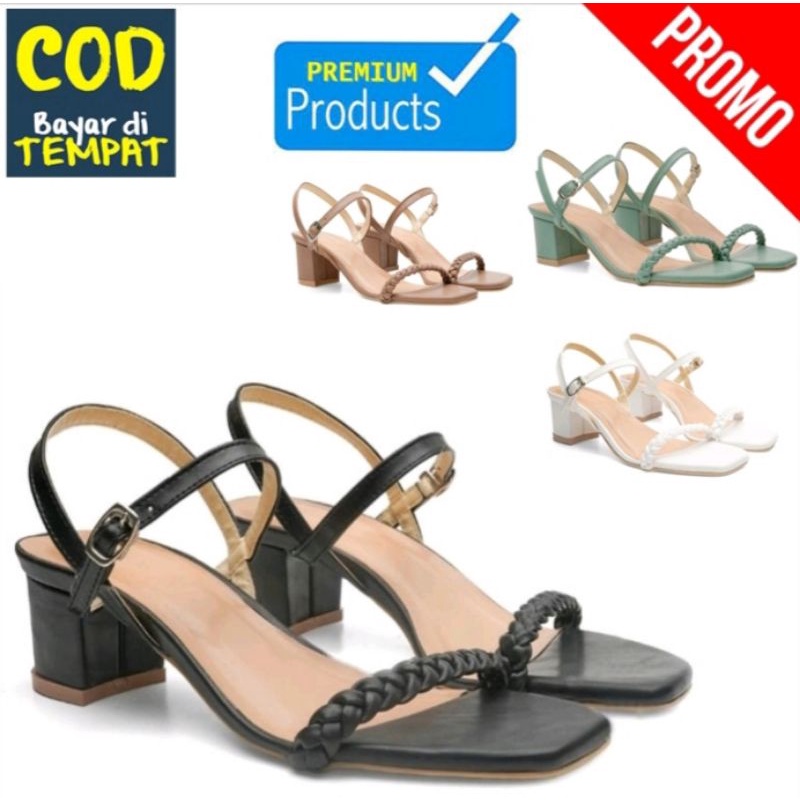 Sandal heels Tali kepang Murah