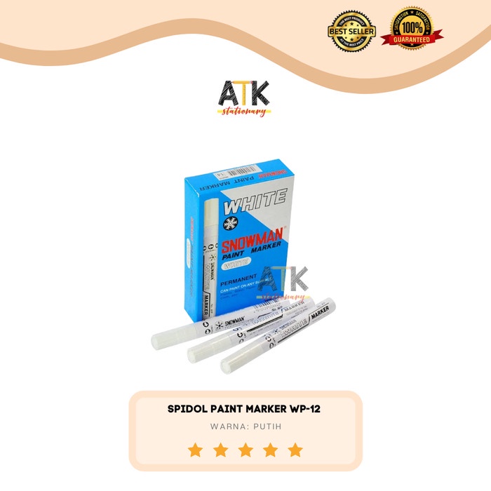 

Hari Ini Spidol Snowman White Paint Marker Wp-12/ Spidol Putih Atk Murah