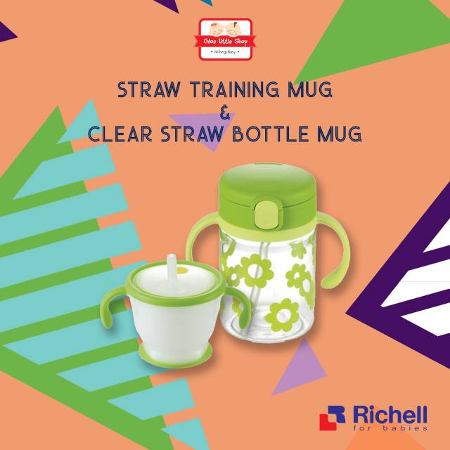 Richell La Che' Straw Mug Set