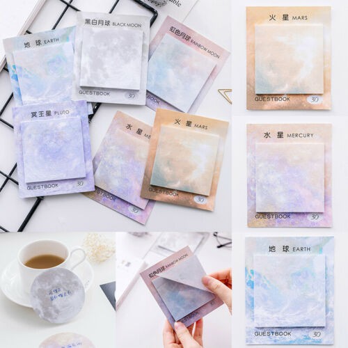 

Kertas Memo / Post It Notes Persegi Sticky Notes Galaxy Universe Planet Earth Moon