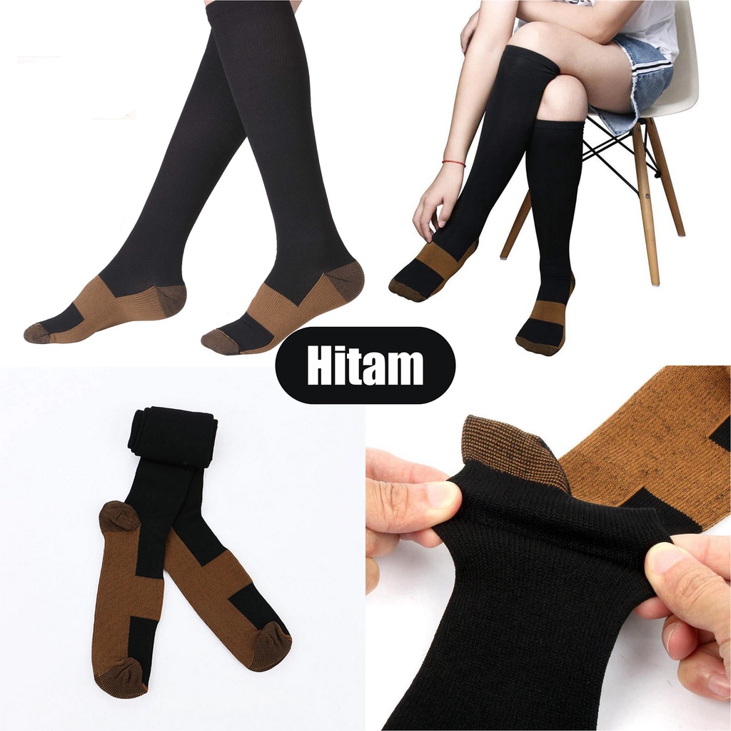 Miracle Copper Compression socks Kaos kaki Olahraga kesehatan Kompres Pain reliever Improve blood circulation