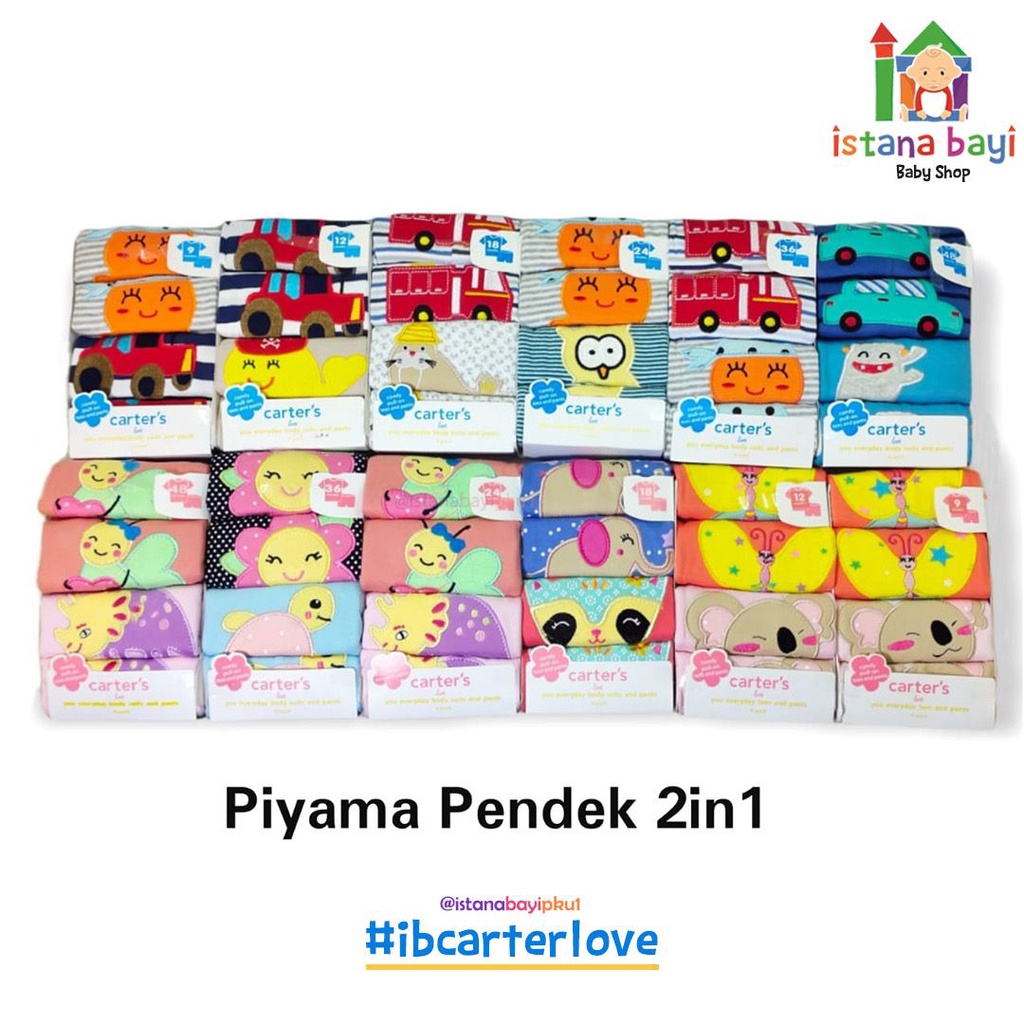 Carterlove Premium setelan pendek 2 in 1 Girl