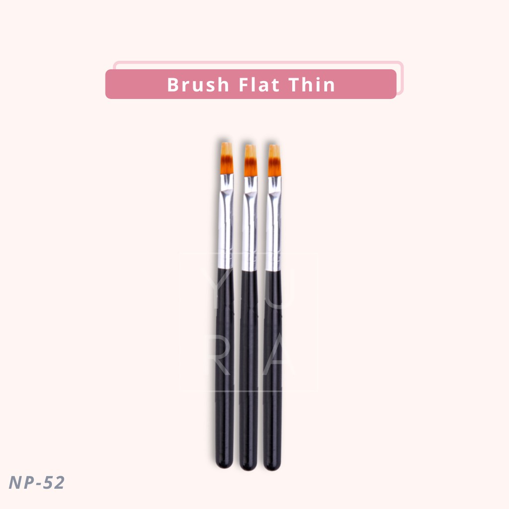 Brush Flat Thin tip HITAM NP-52