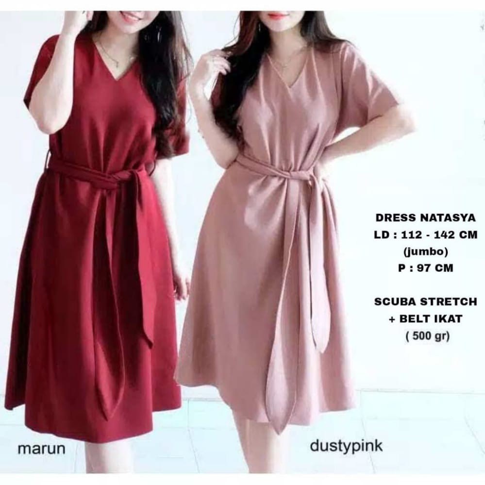 (BAHAN TEBAL) CATHERINE - DRESS NATASYA / DRESS SCUBA TEBAL / DRESS