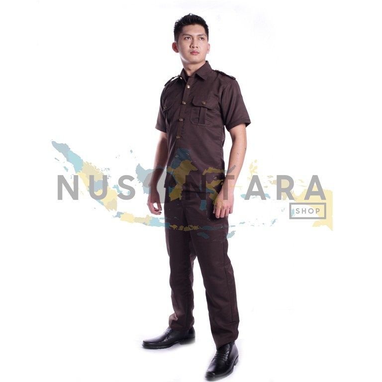 Seragam Safari Security HITAM COKLAT NAVY Terbaru Lengan Pendek Baju Safari Satpam Bodyguard Supir