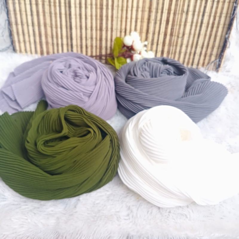 FASHMINA PLISKET FULL/ KERUDUNG PANJANG PREMIUM 65X180