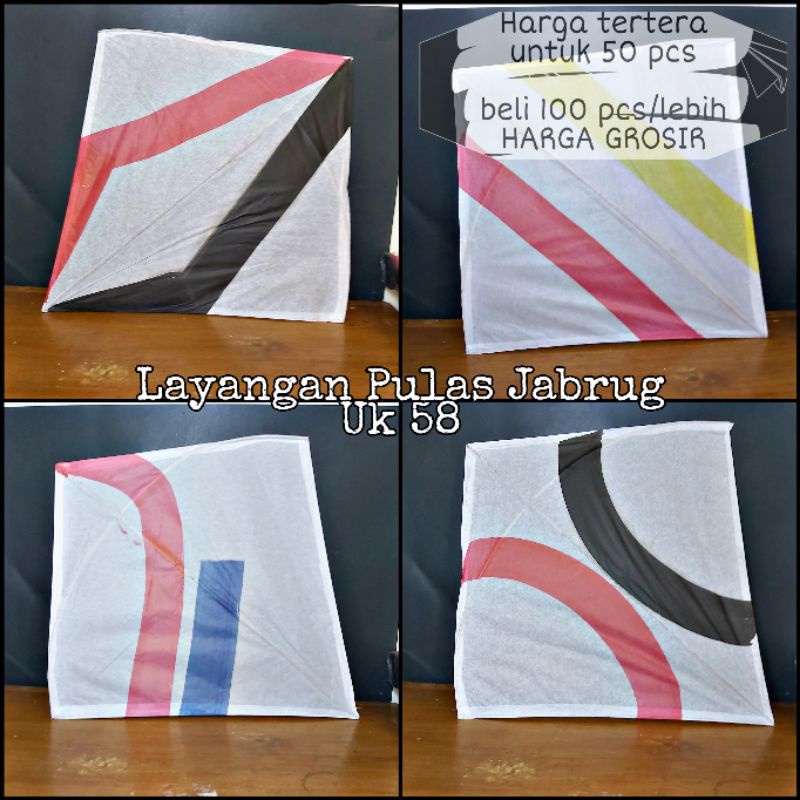 Layangan pulas jabrug uk 58 (harga tertera untuk 50 pcs)