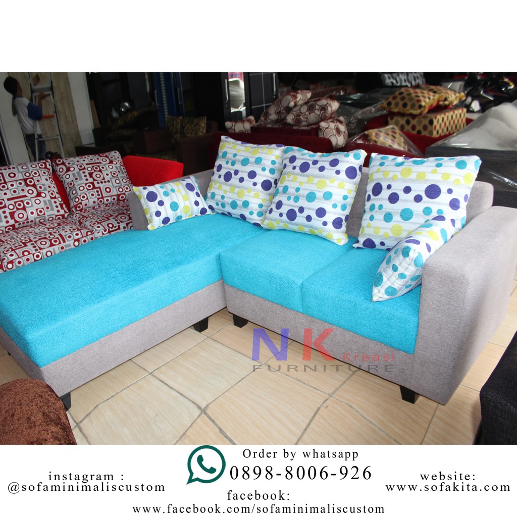 Sofa Kursi Ruang Tamu L Sudut ELEGAN Minimalis Mewah MEJA CANTIK