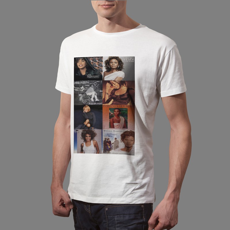 Kaos Whitney Houston Tshirt Casual Bahan Katun Unisex T-Shirt