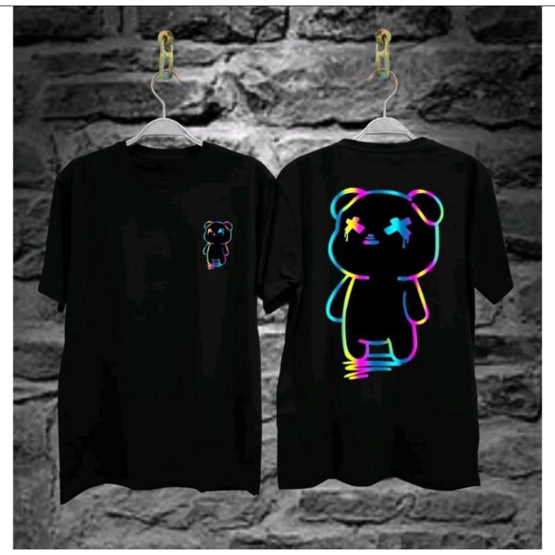 bayar di tempat kaos t-shirt pria motif boneka pelangi kaos distro pria bear angel terlaris dan termurah 2022